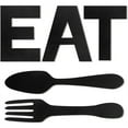 thumbnail image 1 of Kmbangi EAT Sign for Kitchen Decor Rustic Fork and Spoon Wall Art Wood Sign, 1 of 1