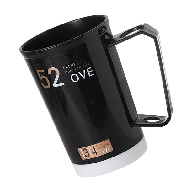 Vaso de almacenamiento para enjuague bucal, taza para beber, taza con asas, vaso de baño Negro