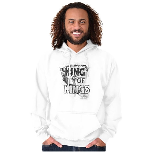 King of Kings Jesus Christ Religious Unisex Plus Fleece Graphic Hoodie Brisco Brands 4X