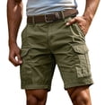 thumbnail image 2 of Domuza Cargo Shorts for Men Casual Knee Length Lightweight Shorts Stretch Outdoor Hiking Travel Work Short Pants with Pockets Light Green S, 2 of 6