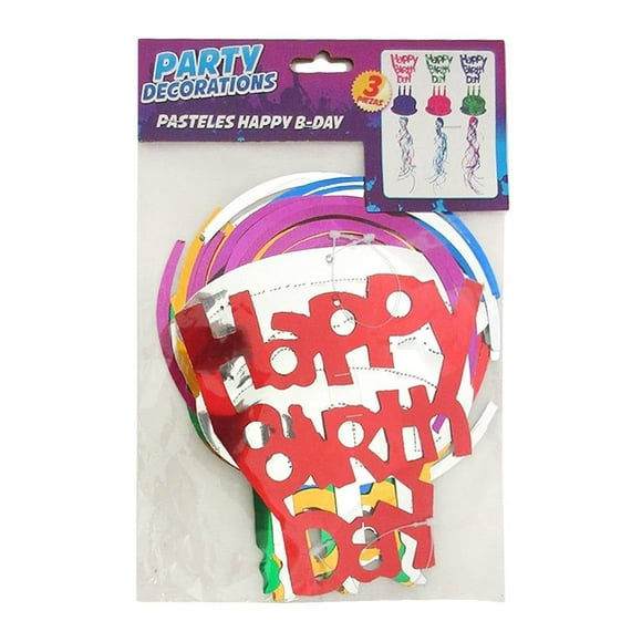Guirnaldas metálicas Euro Novelty de pasteles 3 pzas