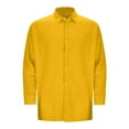 thumbnail image 3 of LIUJUNSHOP Men's Casual Long Sleeve Button Down Shirt Loose Fit Everyday Comfort Soft Fabric Versatile Autumn Summer Wear Yellow XXXXL, 3 of 4