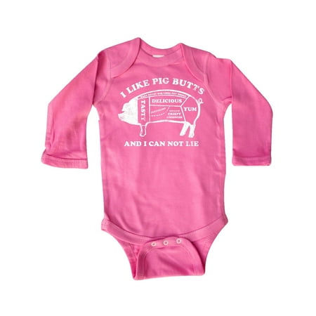 

Inktastic I Like Pig Butts WHT Gift Baby Boy or Baby Girl Long Sleeve Bodysuit