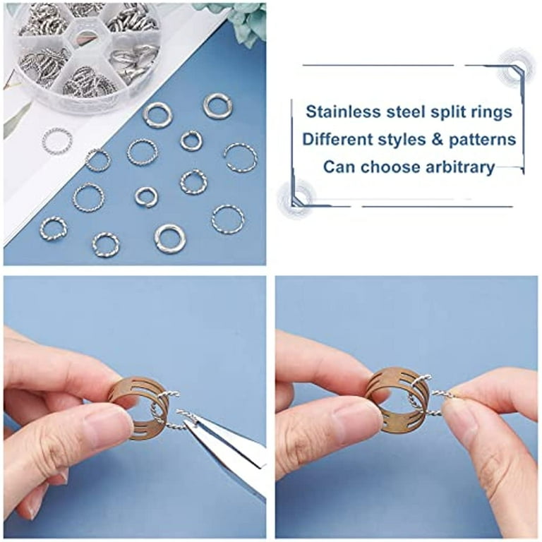  600Pcs Twist Open Jump Rings, 8/10/12/15mm O Rings Connectors  Jewelry Findings Round Circle Large Jump Rings for Jewelry Making DIY  Earrings Bracelet Necklace Keychain Pendants Crafts(K Gold,White K)