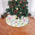 thumbnail image 2 of FMSHPON Flamingo Pineapple Palm Leaves Xmas Christmas Tree Skirt Stand Mat for Holiday Party Decoration Indoor Outdoor 48 inches, 2 of 3