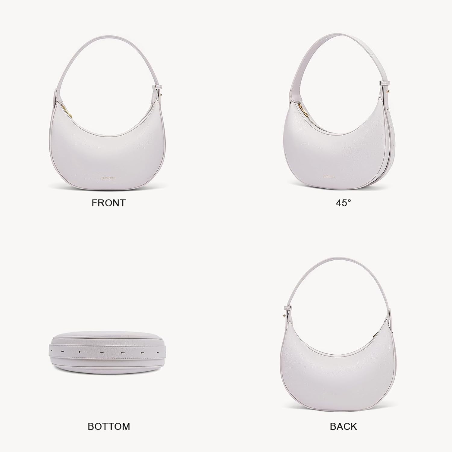 Crescent Shoulder Bag for Women Trendy Crossbody Hobo Purse Vegan Leather Clutch Handbag Adjustable Strap