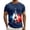 Blue, variant on French Print Short Sleeve T Shirt Casual Summer Top