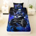 thumbnail image 3 of Manfei Dirt Bike Twin Sheets，Modern Sports Art Bedding，Blue,3-Piece,1 Fitted Sheet and 1 Pillowcase, 3 of 6
