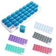 thumbnail image 2 of Monthly Pill Organizer with Removable Pocket-Sized Storage Box Snap Lid Storage Case for Daily Travel, 2 of 8