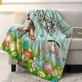 thumbnail image 4 of Spring Easter Throw Blankets, Funny Bunny Tails Rabbit Soft Fleece Blanket Decorative for Home Sofa Couch Chair Living Bedroom,40x50 Inches, Floral Farmhouse, 4 of 6