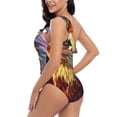 thumbnail image 4 of Sikiie Geometric American Bald Eagle Print Women One Piece Swimsuits Tummy Control One Shoulder Bathing Suits Ruffle Swimwear, From S to XXL-Small, 4 of 6