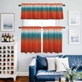 thumbnail image 2 of Bohemian Gradient Red Kitchen Curtains Valances and Tiers Set of 3 Modern Minimalist Red Blue Ocean Beach Tier Curtains and Valance with Rod Pocket for Small Windows, 27.5"x36", 2 of 9