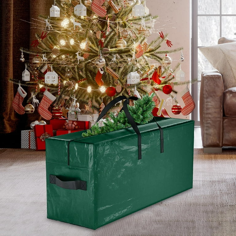Christmas Tree Storage Bag Christmas Tree Storage Box Protects against Dust Moisture Xmas Tree Storage Bag Christmas Tree Bag Green 135x34x68cm