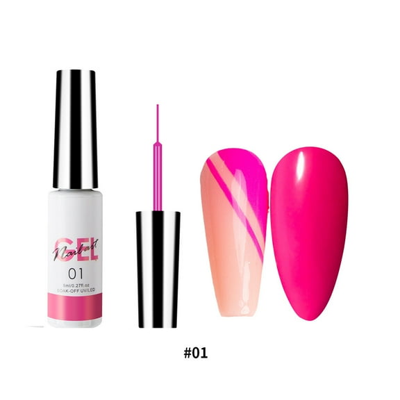 Gel Nail Polish Set, Nail Lacquer Kit, 12 Colors Pull-String Glue For Nail Art, Neon Glitter Shades, Thin Brush Head For Detailed Line Drawing, Soak-Off Cured, Long-Lasting Chip-Resistant Design