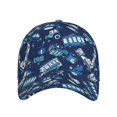 thumbnail image 2 of Daiia Blue Bus print Baseball Cap Men Women Golf Dad Hat Adjustable Original Classic Low Profile Hat Unconstructed Plain Cap, 2 of 9