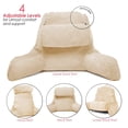 thumbnail image 3 of Clara Clark Bed Rest Reading Pillow with Arms and Pockets - Premium Shredded Memory Foam TV Pillow, Detachable Neck Roll & Lumbar Support Pillow, Large, Cream, 3 of 7