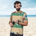 thumbnail image 4 of Wukai Colorful Plants And Insects Print Men's Short-Sleeved Mesh T-Shirt,Quick-Dry Short Sleeve Workout T-Shirt-4X-Large, 4 of 8