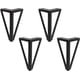 thumbnail image 4 of Paquete de 4 patas de repuesto de metal negro de 15 cm para muebles, armarios, camas, sillas, guardarropas y sofás, 15 cm, negro claro, 4 of 6