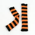 thumbnail image 4 of UTSJKR Womens Striped Long Fingerless Gloves，Christmas Knitted Arm Warmers Winter Fingerless Gloves for Punk Cosplay Party Orange, 4 of 4