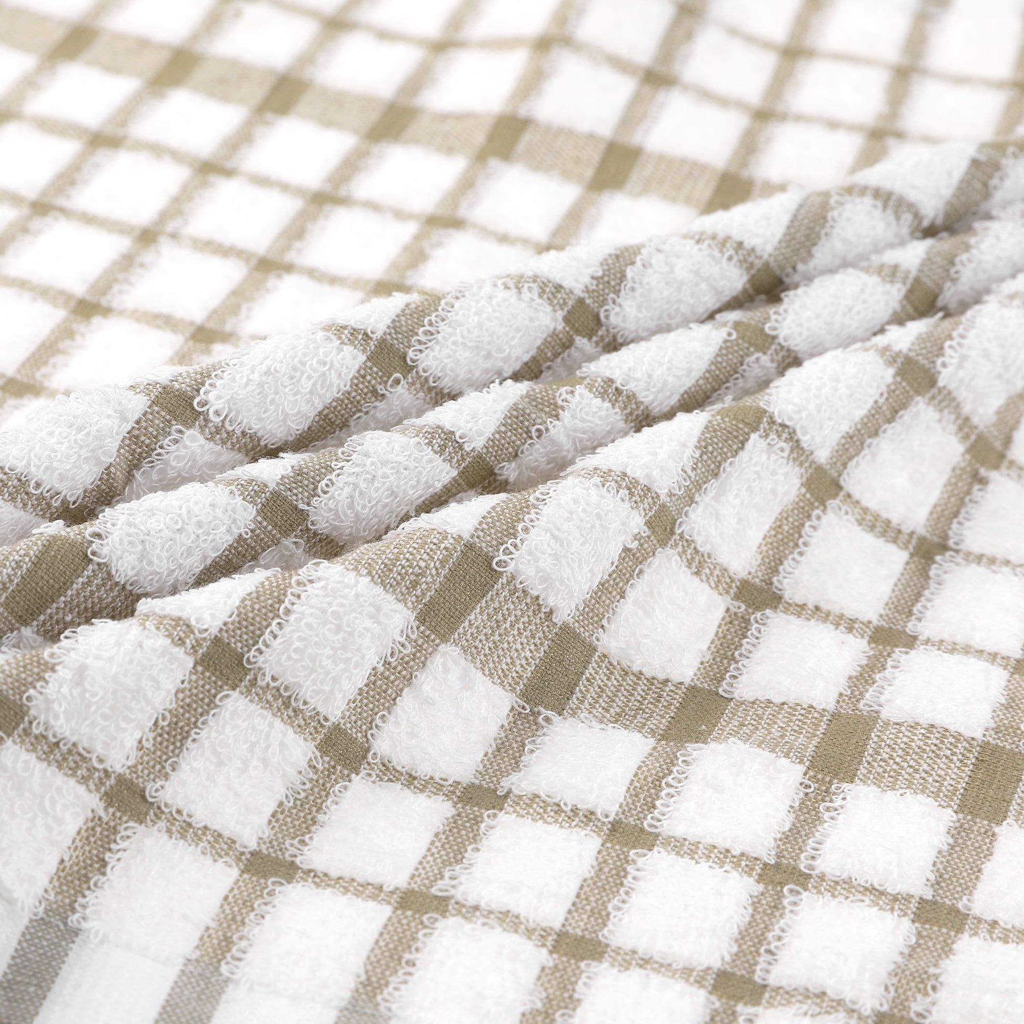 Unique Bargains Cotton Waffle Buffalo Checked Absorbent Kitchen Dish Towels 14"x14" Multicolor