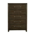 thumbnail image 2 of Benjara BM219025 5 Drawer Wooden Chest with Bar Handles & Distressed Detail, Brown, 2 of 2