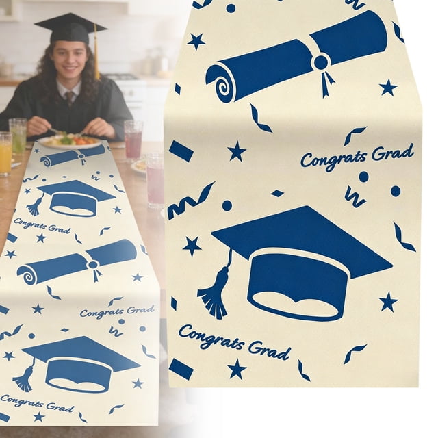 Graduation Decorations Congrats Grad Table Runner Class of 2026 Graduate College High School Home Kitchen Dining Room Table Decor Ornament