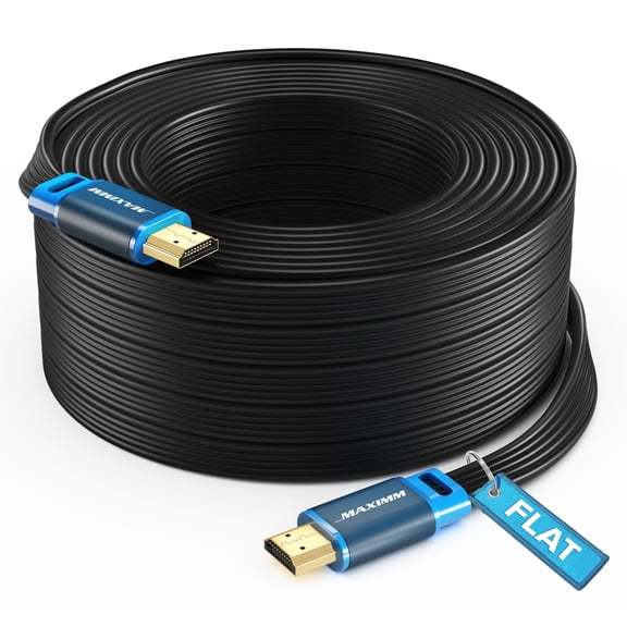 4K HDMI Cable, 40ft, Ultra-Flat Space-Saving, High-Speed HDR HDMI 2.0 Cord, UL-Listed