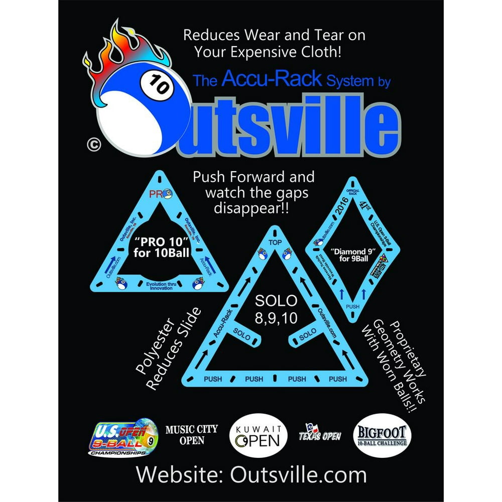 AccuRack Outsville Billiards Template SET (SOLO, Diamond 9 and Pro 10