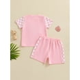 thumbnail image 4 of Bagilaanoe 2pcs Newborn Baby Girls Shorts Set Short Sleeve Letter Embroidery T Shirt Tops + Shorts 6M 12M 18M 24M Infant Casual Summer Clothes, 4 of 7