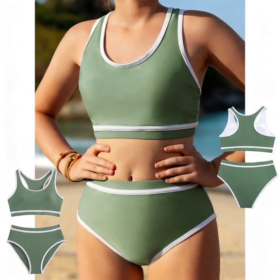 Teen Girls Swimsuits Girls Swimsuit With Shorts Bathing Suit 2 Piece Girls Bikini Girls Size XXL=160 Bathing Suit