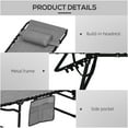 thumbnail image 5 of Outsunny Folding Chaise Lounge Set, Padded Reclining Tanning Chairs, Gray, 5 of 10