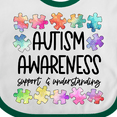 thumbnail image 4 of Inktastic Autism Awareness Support and Understanding Puzzle Pieces Boys or Girls Baby Bib, 4 of 4