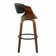 thumbnail image 5 of LumiSource Black Metal, Walnut Wood, Black PU Symphony 30" Fixed-Height Barstool - Set of 2, 5 of 6