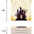 thumbnail image 3 of FMSHPON Halloween Castle Set of 8 Coaster for Drinks, Absorbent Ceramic Stone Coasters Cup Mat with Cork Base for Home Kitchen Room Coffee Table Bar Decor, 3 of 4