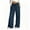 Dark Blue, variant on Wide Leg Jeans for Women, Drawstring Elastic Waist Straight Denim Pants, Fashion Loose Casual Pants ,Blue,M