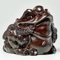 thumbnail image 1 of Rosewood carved golden toad figurine, three-legged toad offering treasure, home decoration, mahogany craft shop opening gift., 1 of 3