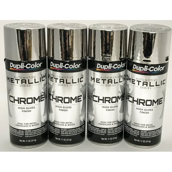 Duplicolor CS101-4 Pack Automotive Metallic Chrome Coating High Gloss Finish - 11 oz Can