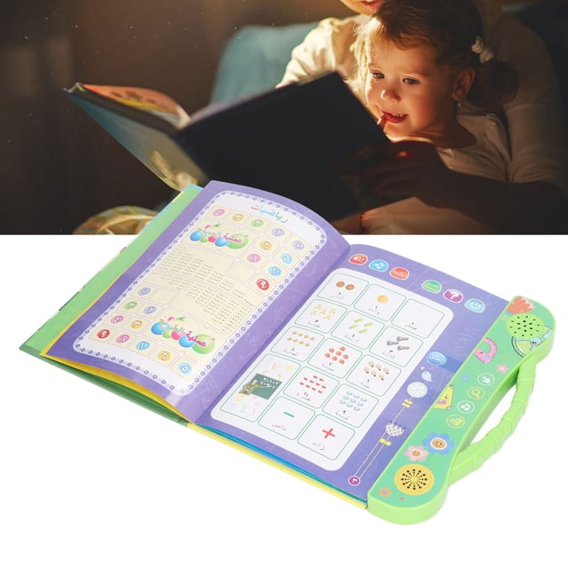 Kids Learning Sound Books, Arabic Learning Toys Early Educational Puzzle Hand Eye Coordination for Home Green