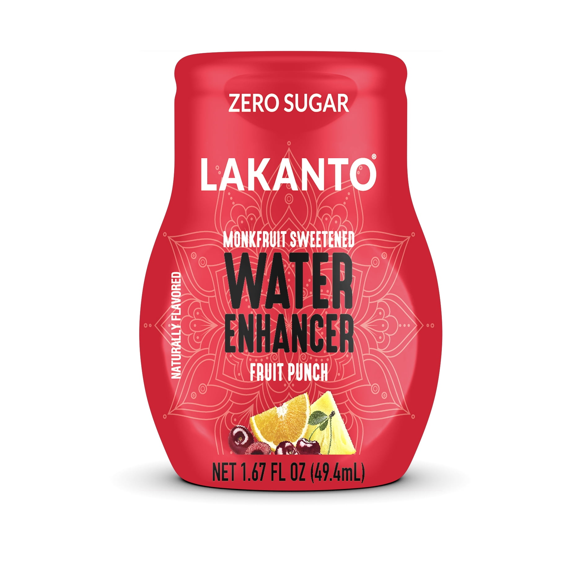 Lakanto Sugar Free Water Enhancer - Sweetened with Monk Fruit Sweetener and Erythritol, On the Go Liquid H2O Hydration, Zero Sugar, Naturally Flavored - Fruit Punch (1.67 fl oz - Pack of 6)