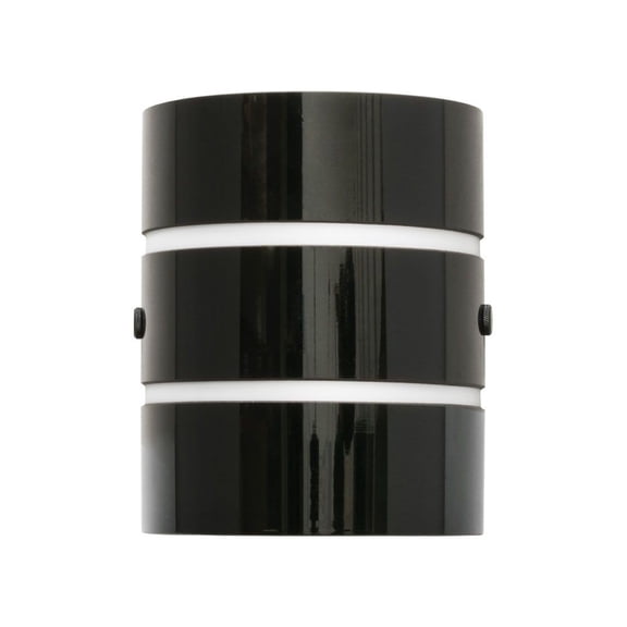 WS830S-3090-BKBK Jesco Lighting Madison - 7.5 Inch 8W 1 LED Small Wall Sconce-Black Finish-Black Glass Color-3000 Color Temperature