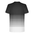 thumbnail image 4 of VSSSJ Mens Summer T-Shirt Short Sleeve Casual Gradient Striped Printed Tops Lightweight Loose Crewneck Gym Workout Pullover Shirts Black M, 4 of 5