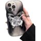 thumbnail image 1 of Butterfly Phone Case for iPhone 15, Cute Korea Clear Black Gradient 3D Butterfly Phone Cover with Butterfly Hold Stand for Women Girls, 1 of 4