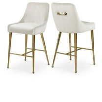 Meridian Furniture Owen Cream Velvet Stool (Set of 2)