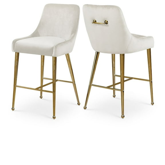 Meridian Furniture Owen Cream Velvet Stool (Set of 2)