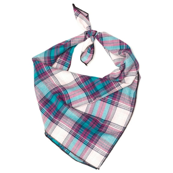 Teal/Purple Plaid Bandana