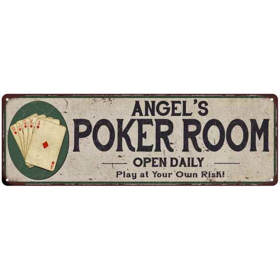 Angel's Poker Room Gift 6x18 Metal Sign Game Decor 206180048027