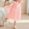 thumbnail image 2 of FhsagQ Robes pour Filles Robe en Dentelle pour Fille Robes d'Été Manches Courtes à Volants Évasée Midi Décontractée pour Filles de 2 à 7 Ans Printemps le 7 Juillet Robes Taille 6 6-7 Ans, 2 of 7
