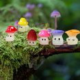 thumbnail image 4 of 6pcs Luminous Mini Resin Mushrooms, Cute Wild Mushrooms Statue Decoration, Micro Landscaping Decoration, Miniature Fairy Garden Accessories for Rooms Courtyards Gardens Potted, 4 of 7