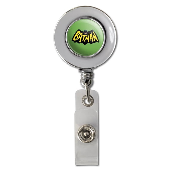 Batman Classic TV Series Logo Retractable Reel Chrome Badge ID Card Holder Clip