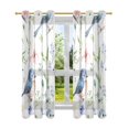 thumbnail image 2 of Sheer Curtains Grommet Drapes Window Treatments Light Filtering for Bedroom Living Room 2 Panels 52" x 63" Watercolor Bluebirds and Wildflowers, 2 of 7
